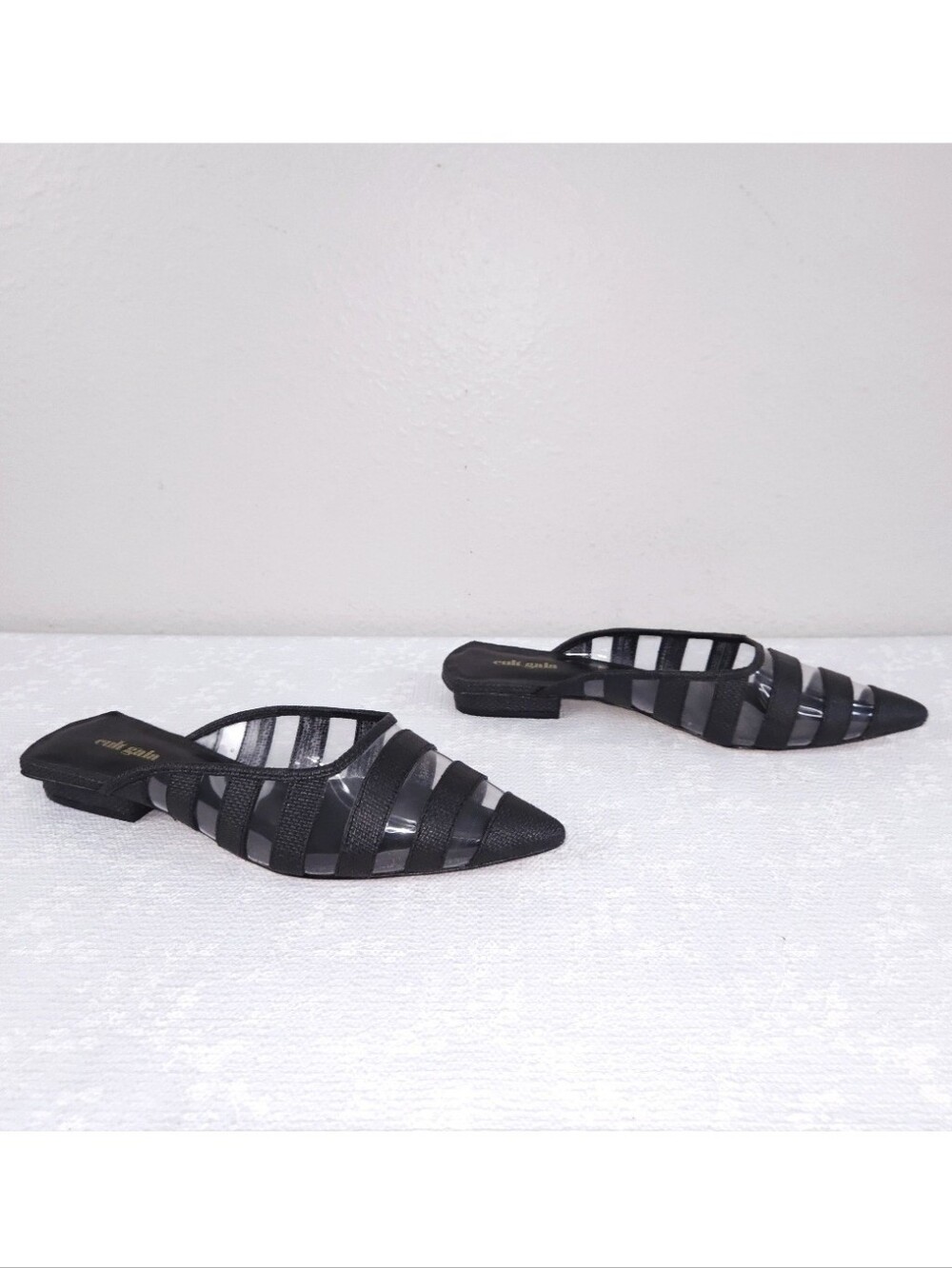 CULT GAIA Femi Mule Black Pointed Toe Slide Flats EU 39.5 - Picture 3 of 10